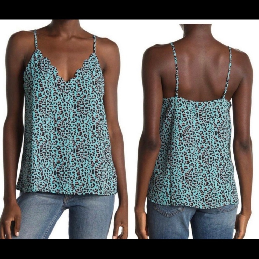 Socialite Scalloped Animal Print cami tank top.